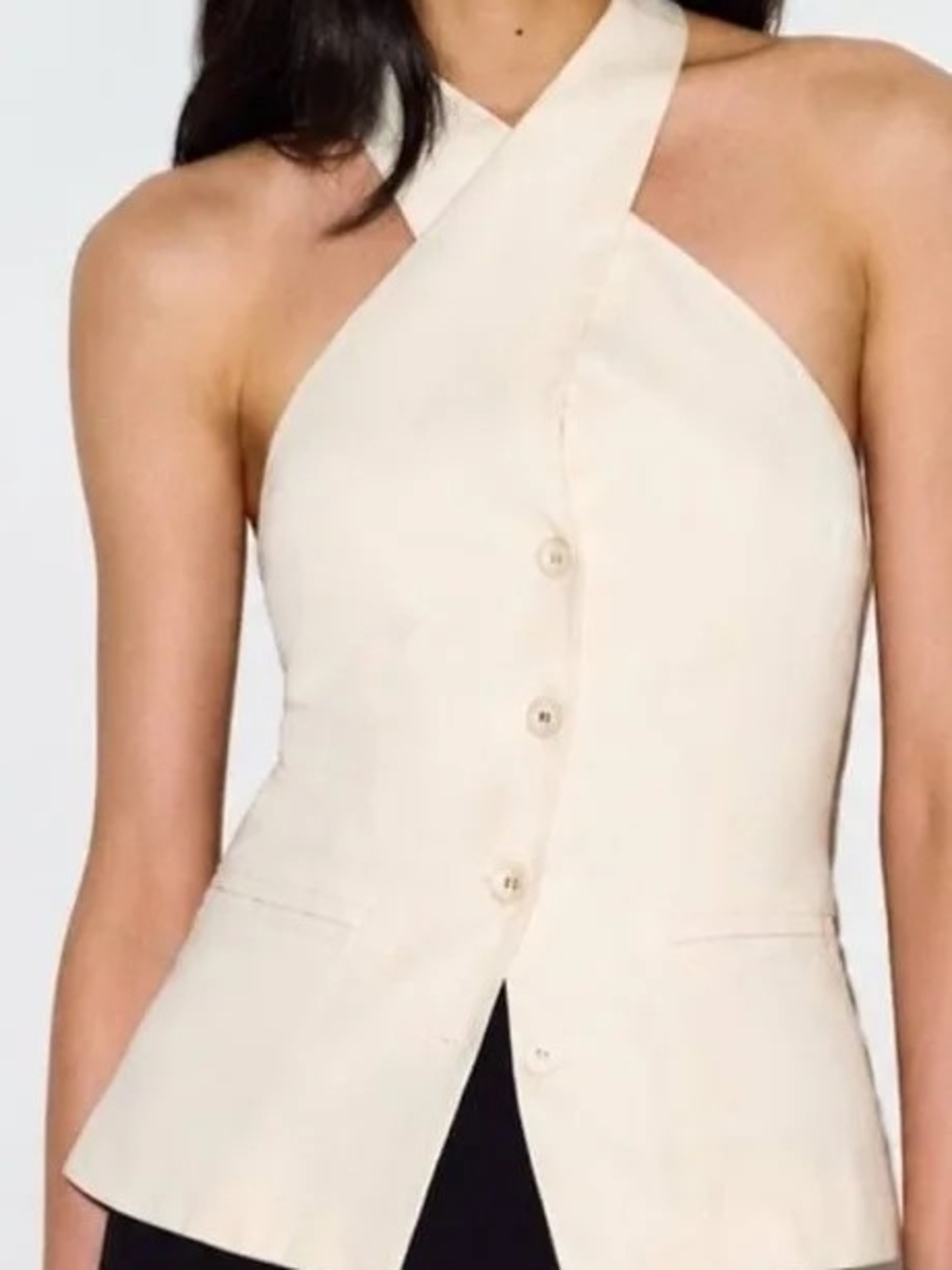 Reformation Tate Linen Halter Top